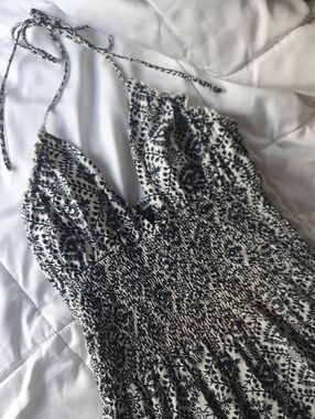 Rampage Black and White Patterned Halter Midi Dress